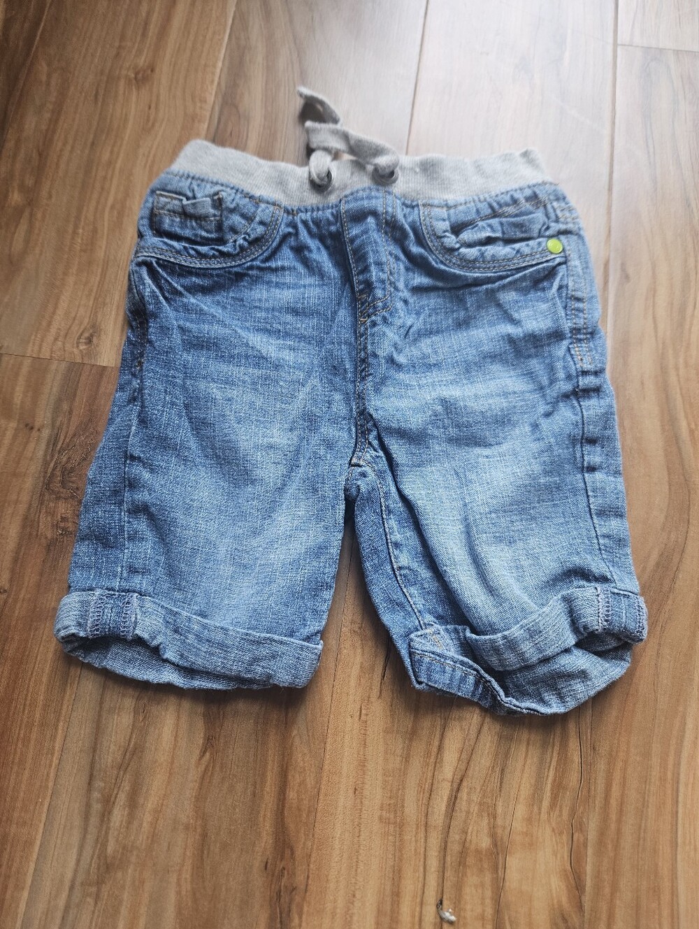 Toughskins Light Blue Denim Shorts with Gray Waistband 4t